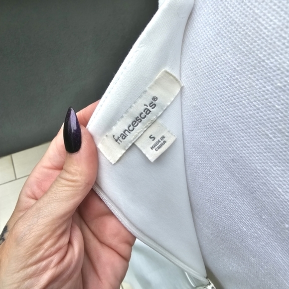 Francesca’s Collections Ivory Off-Shoulder Dress–Knit Fit & Flare Cocktail Ready - Picture 11 of 17